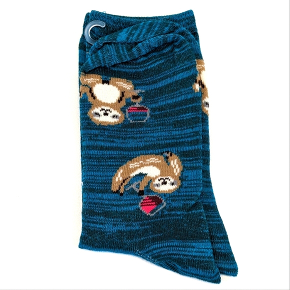 Kohl's "Time to Wine Down" Novelty Wine Sloth Crew Fun Socks - Picture 2 of 4